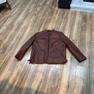 Men's Brown Real Leather Quilted Cafe Racer Biker Jacket